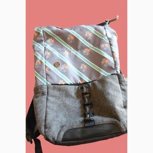 Focused Space The Wimbledon Tennis Laptop Backpack Gray Tweed Travel Unisex EUC